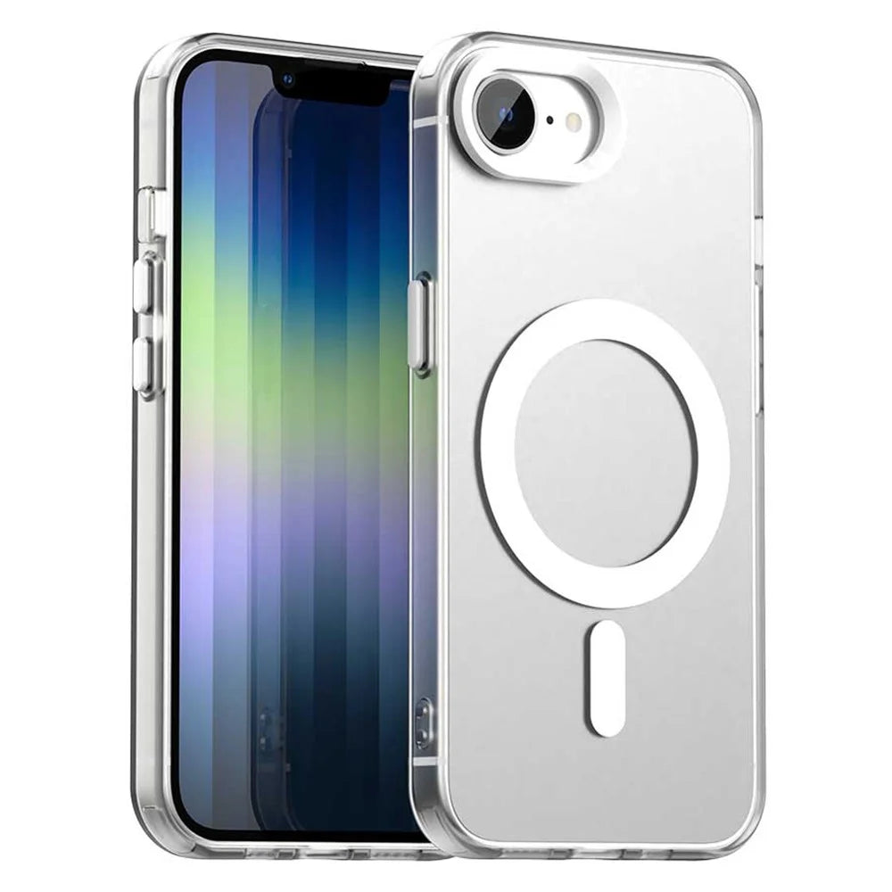 For iPhone 17e / 16e Case Magnetic Case Skin Touch Matte Anti Drop TPU + PC Phone Back Cover - White - 1