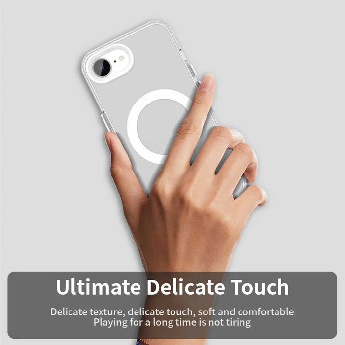 For iPhone 17e / 16e Case Magnetic Case Skin Touch Matte Anti Drop TPU + PC Phone Back Cover - White - 5
