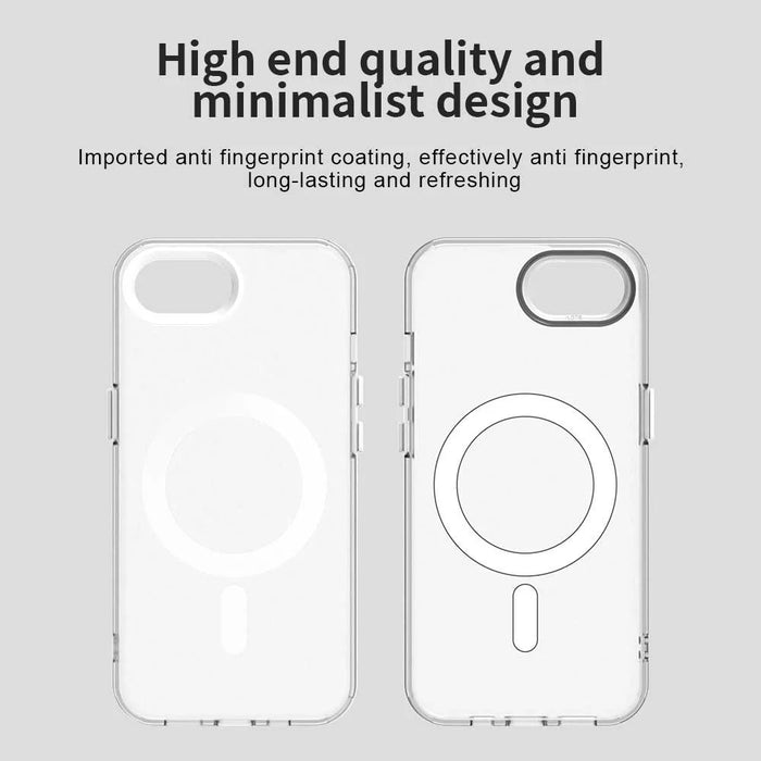 For iPhone 17e / 16e Case Magnetic Case Skin Touch Matte Anti Drop TPU + PC Phone Back Cover - White - 6