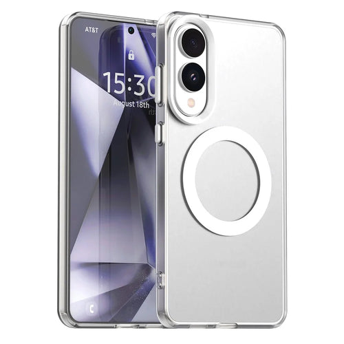 For Samsung Galaxy S25 Edge Case Magnetic Case Skin Touch Matte Anti Drop TPU + PC Phone Back Cover - White - 1