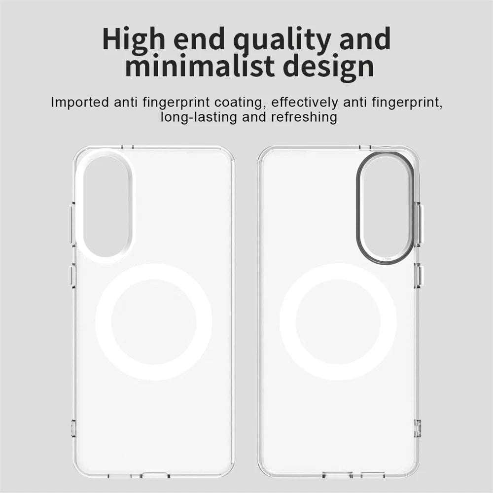 For Samsung Galaxy S25 Edge Case Magnetic Case Skin Touch Matte Anti Drop TPU + PC Phone Back Cover - White - 6