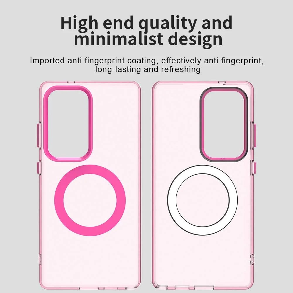 For Samsung Galaxy S25 Ultra Case Magnetic Case Skin Touch Matte Anti Drop TPU + PC Phone Back Cover - Red - 6