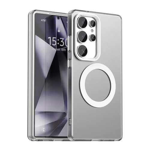 For Samsung Galaxy S23 Ultra Case Magnetic Case Skin Touch Matte Anti Drop TPU + PC Phone Back Cover - White - 1