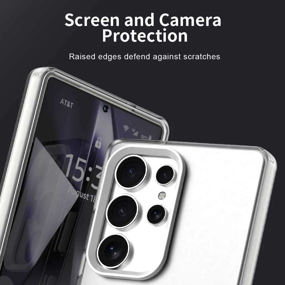 For Samsung Galaxy S23 Ultra Case Magnetic Case Skin Touch Matte Anti Drop TPU + PC Phone Back Cover - White - 7