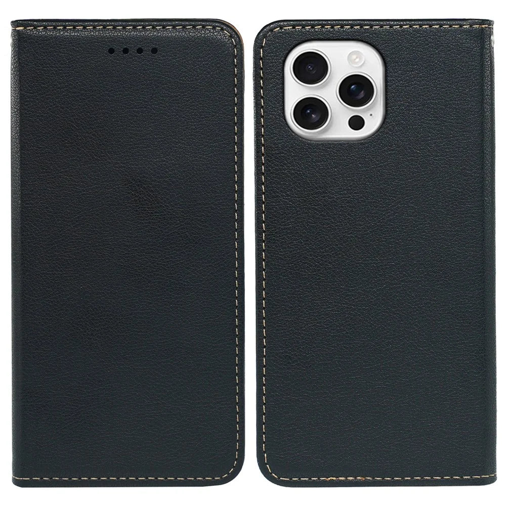For iPhone 15 Pro Max Case Wallet RFID Blocking Leather Phone Cover Strong Magnetic Closure - Black - 1