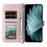 For Blackview Oscal Tiger 13 Wallet Case with Shoulder  /  Wrist Strap Leather Phone Cover Stand - Pink - 7