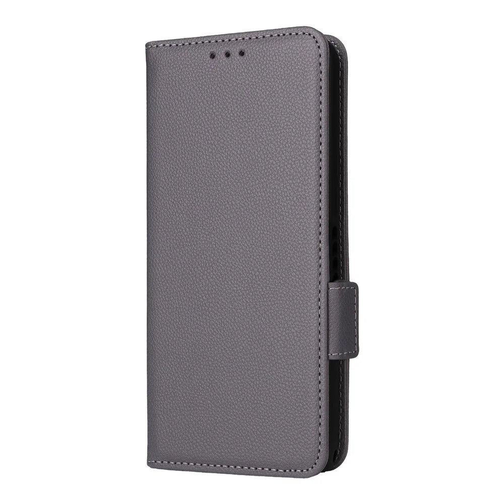 For Blackview Oscal Tiger 13 Case with Wrist Strap Litchi Texture PU Leather Wallet Phone Cover - Grey - 7