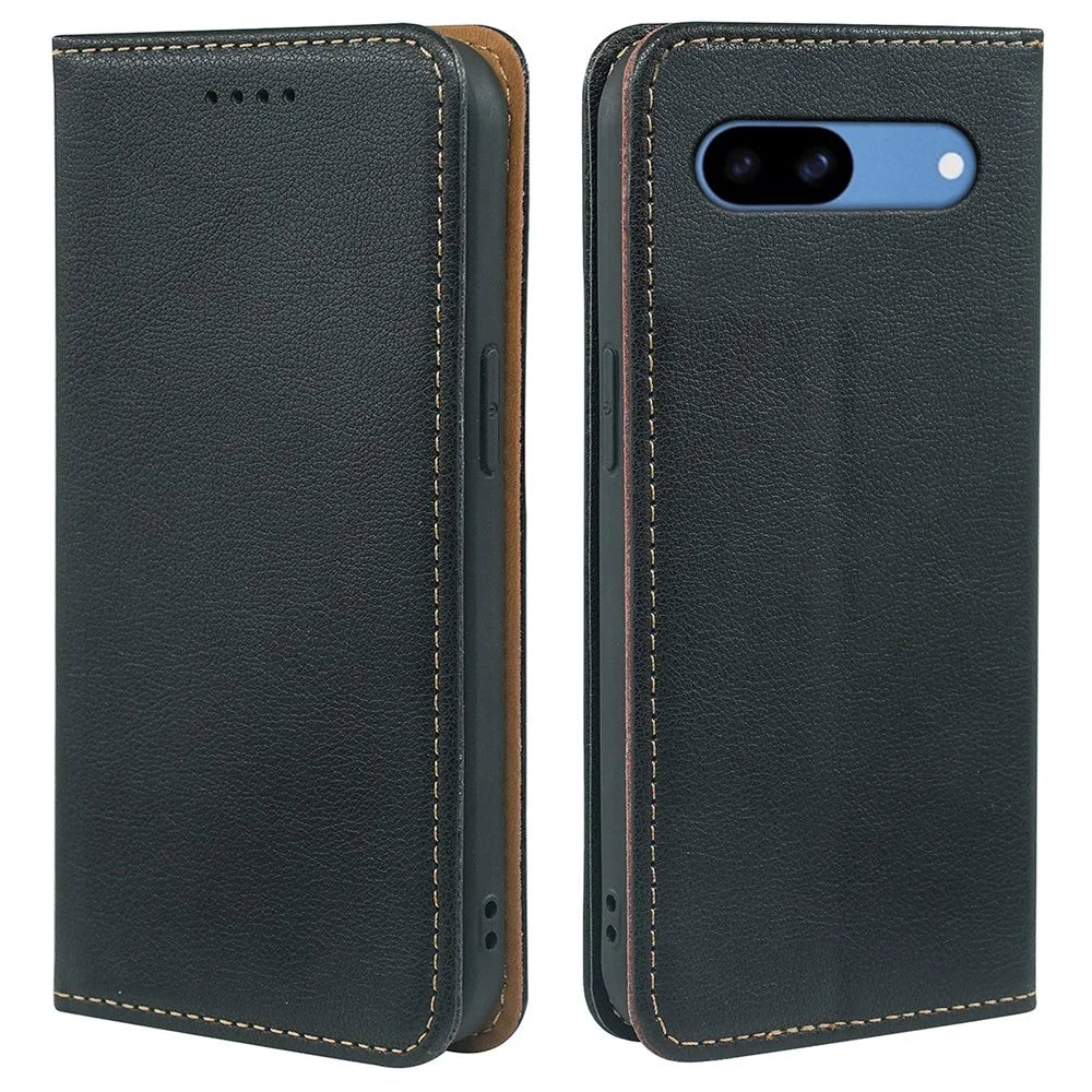 For Google Pixel 8a Case Wallet RFID Blocking Leather Phone Cover Strong Magnetic Closure - Black - 1