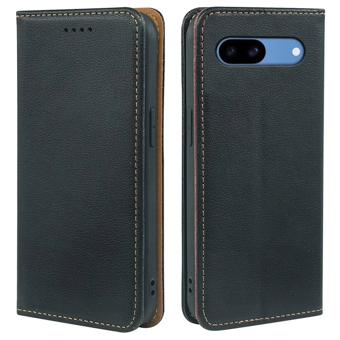 For Google Pixel 8a Case Wallet RFID Blocking Leather Phone Cover Strong Magnetic Closure - Black - 1