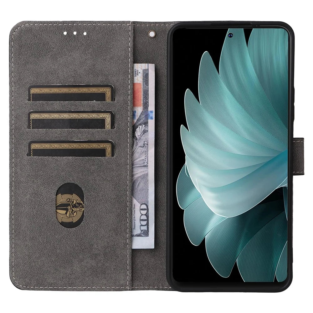 For Blackview Oscal Tiger 13 Case Wallet RFID Blocking PU Leather Cover Stand with Strap - Black - 2