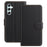 For Samsung Galaxy A34 5G Leather Case Wallet Stand Solid Color Anti Drop Phone Cover - Black - 1