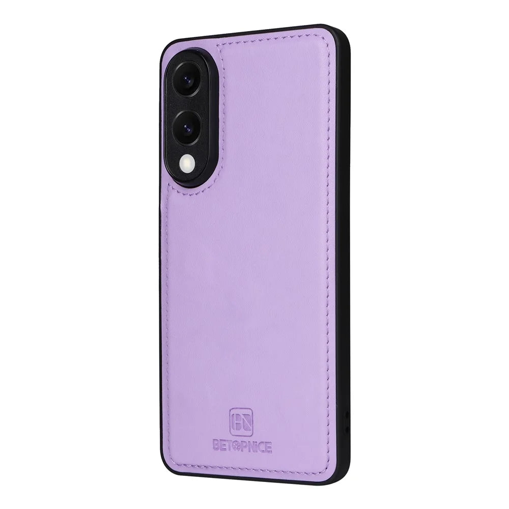 BETOPNICE For Samsung Galaxy S25 Edge Magnetic Case  Detachable PU Leather Phone Cover with Strap - Purple - 4