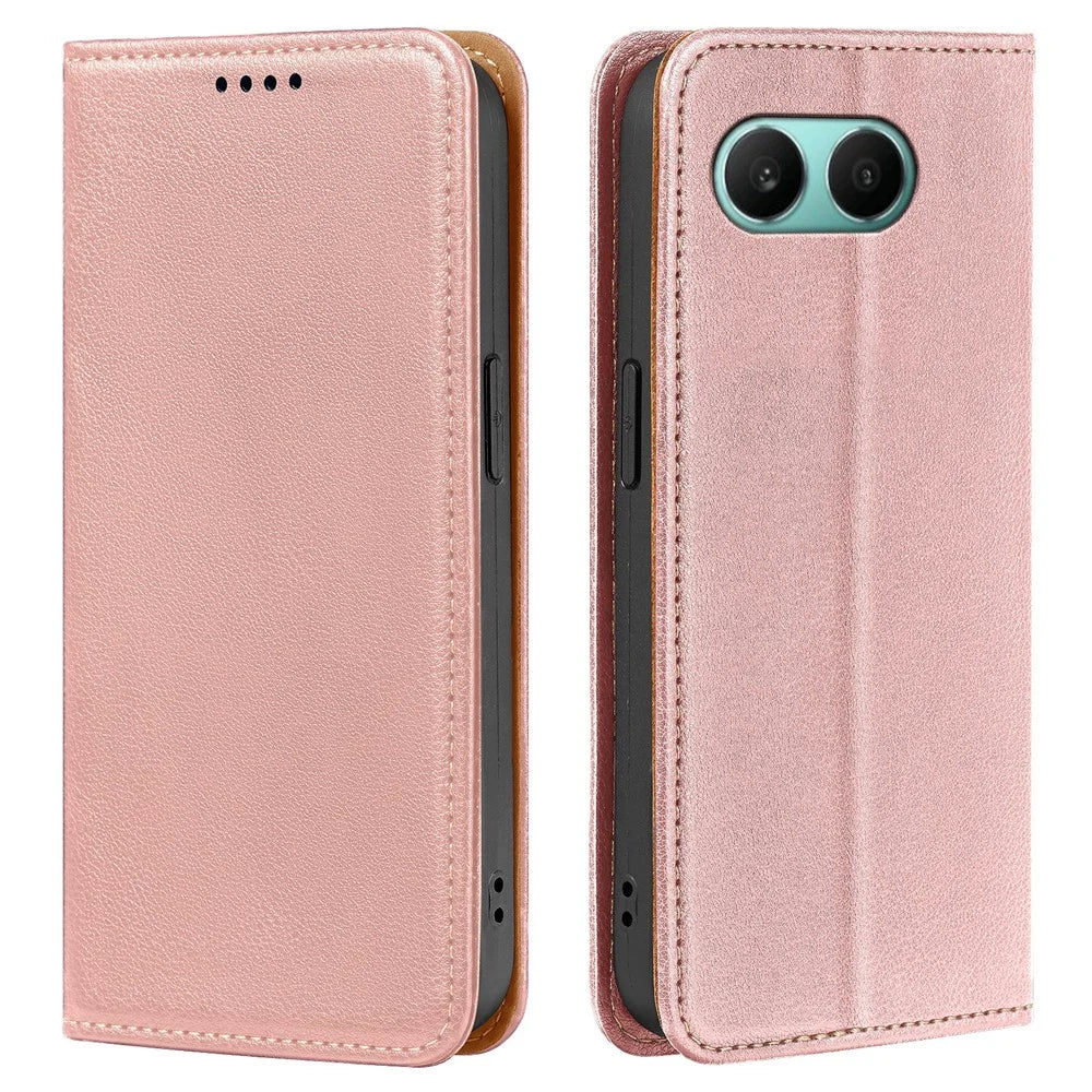 For OnePlus Nord 4 Case Wallet RFID Blocking Leather Phone Cover Strong Magnetic Closure - Rose Gold - 1