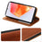 For Samsung Galaxy A05s 4G Case Wallet RFID Blocking Leather Phone Cover Strong Magnetic Closure - Brown - 3