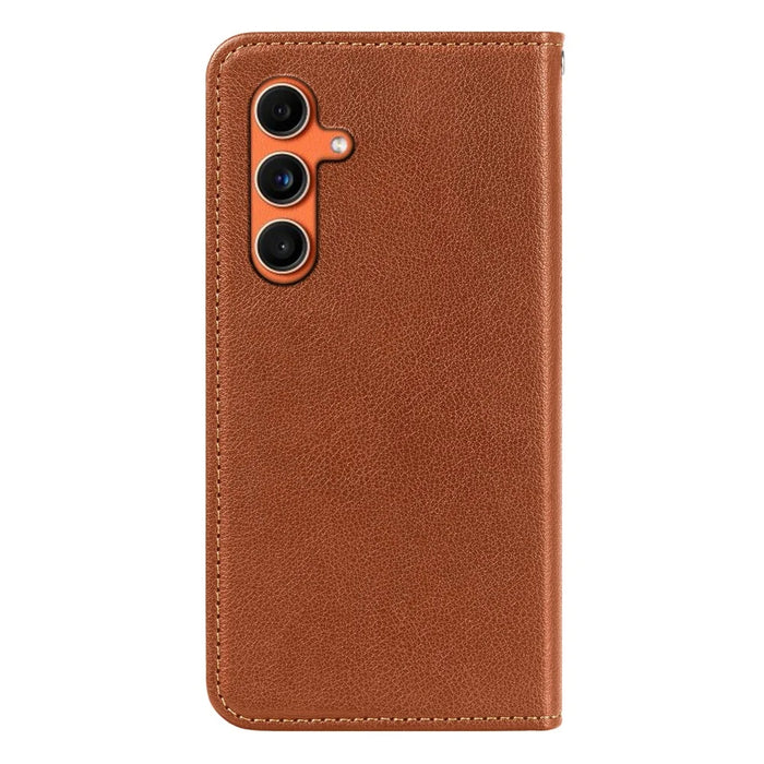 For Samsung Galaxy A05s 4G Case Wallet RFID Blocking Leather Phone Cover Strong Magnetic Closure - Brown - 7