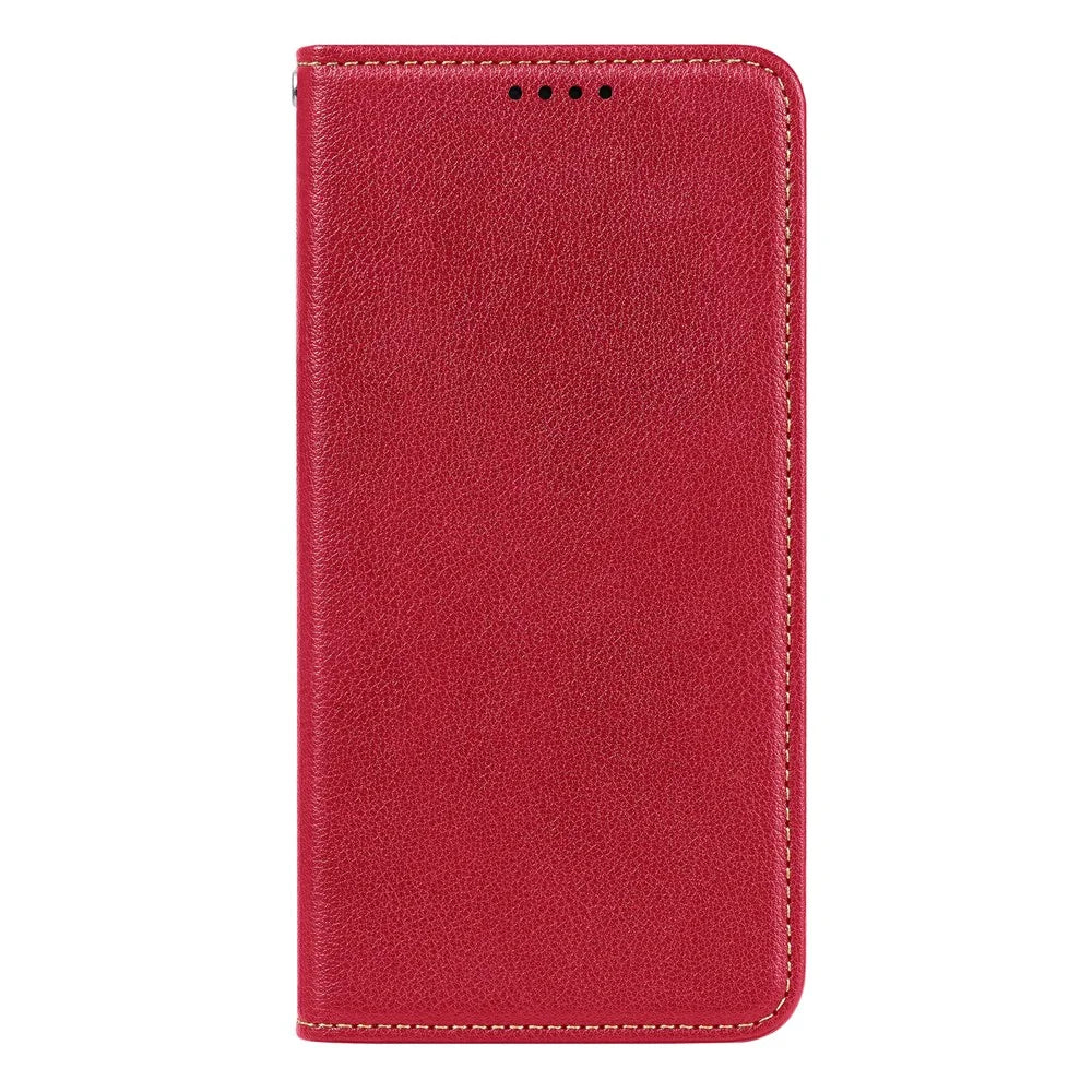 For Samsung Galaxy A06s Case Wallet RFID Blocking Leather Phone Cover Strong Magnetic Closure - Red - 6
