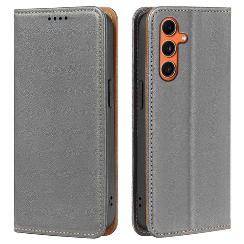 For Samsung Galaxy A15 4G / 5G Case Wallet RFID Blocking Leather Phone Cover Strong Magnetic Closure - Grey - 1