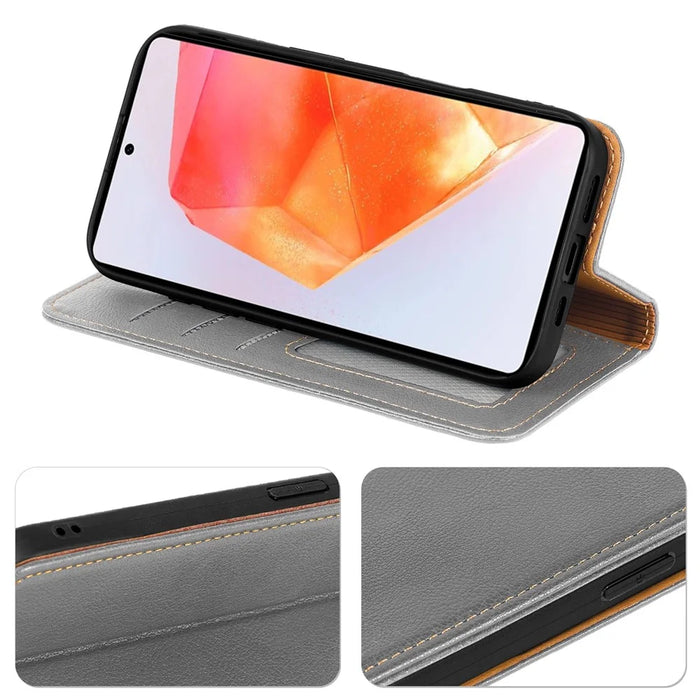 For Samsung Galaxy A15 4G / 5G Case Wallet RFID Blocking Leather Phone Cover Strong Magnetic Closure - Grey - 3