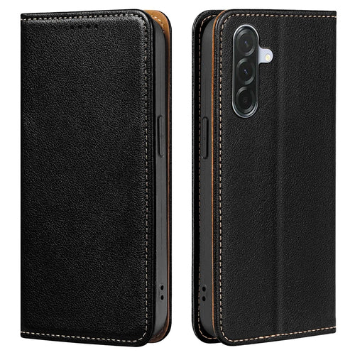 For Samsung Galaxy A36 5G Case Wallet RFID Blocking Leather Phone Cover Strong Magnetic Closure - Black - 1