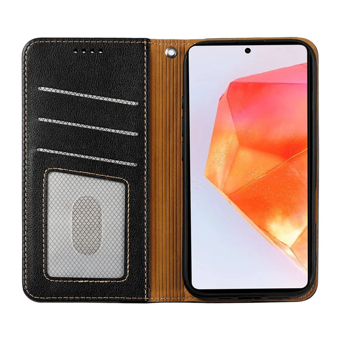 For Samsung Galaxy A36 5G Case Wallet RFID Blocking Leather Phone Cover Strong Magnetic Closure - Black - 2
