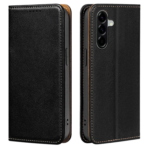 For Samsung Galaxy A56 5G Case Wallet RFID Blocking Leather Phone Cover Strong Magnetic Closure - Black - 1