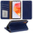 For Samsung Galaxy S25 / S24 Case Wallet RFID Blocking Leather Phone Cover Strong Magnetic Closure - Blue - 4