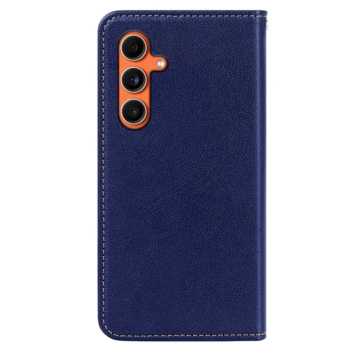 For Samsung Galaxy S25 / S24 Case Wallet RFID Blocking Leather Phone Cover Strong Magnetic Closure - Blue - 7