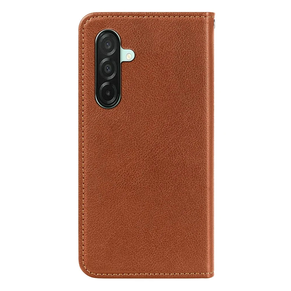 For Samsung Galaxy A26 5G Case Wallet RFID Blocking Leather Phone Cover Strong Magnetic Closure - Brown - 7