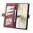 For Realme 14 Pro 5G Zipper Wallet Case Geometry Lines Leather Phone Cover with Strap - Red - 3