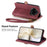 For Realme 14 Pro 5G Zipper Wallet Case Geometry Lines Leather Phone Cover with Strap - Red - 4