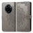 For Realme 14 Pro+ 5G Wallet Case Mandala Flower Leather Phone Cover Stand - Grey - 2