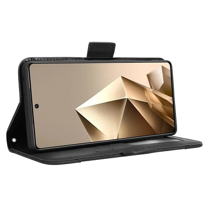 For Infinix Note 50 4G / Note 50 Pro 4G Case Wallet Leather Phone Cover with Multiple Card Slots - Black - 4