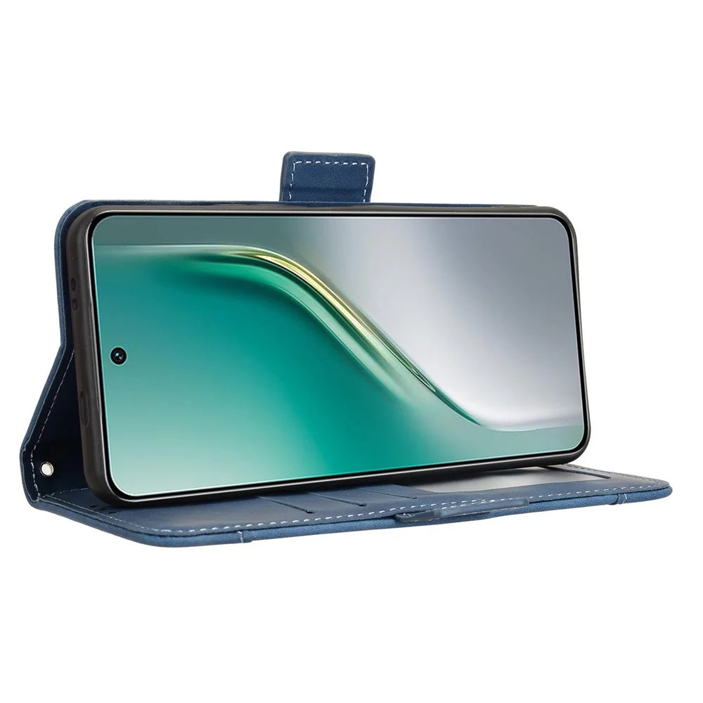 For TECNO Camon 40 Premier 5G Leather Case Phone Wallet Cover with Multiple Card Slots - Blue - 3