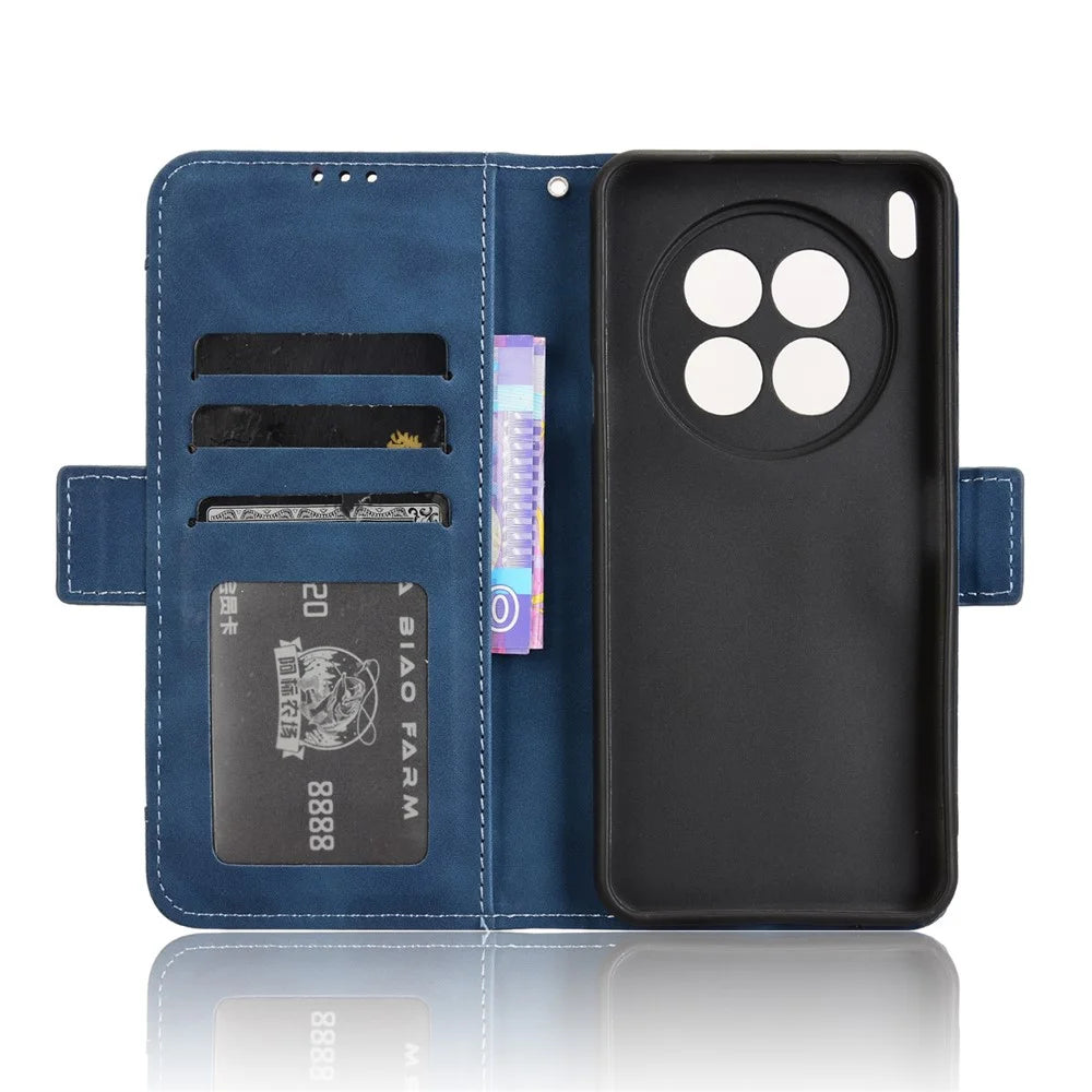 For TECNO Camon 40 Premier 5G Leather Case Phone Wallet Cover with Multiple Card Slots - Blue - 4