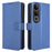 For vivo V50 Lite 5G  /  4G Case PU Leather Diamond Texture Wallet Phone Cover - Blue - 1