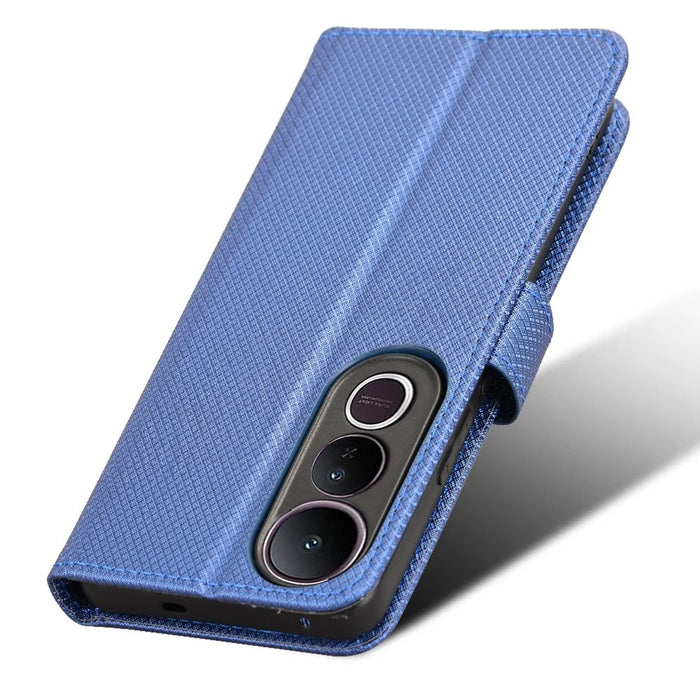 For vivo V50 Lite 5G  /  4G Case PU Leather Diamond Texture Wallet Phone Cover - Blue - 6
