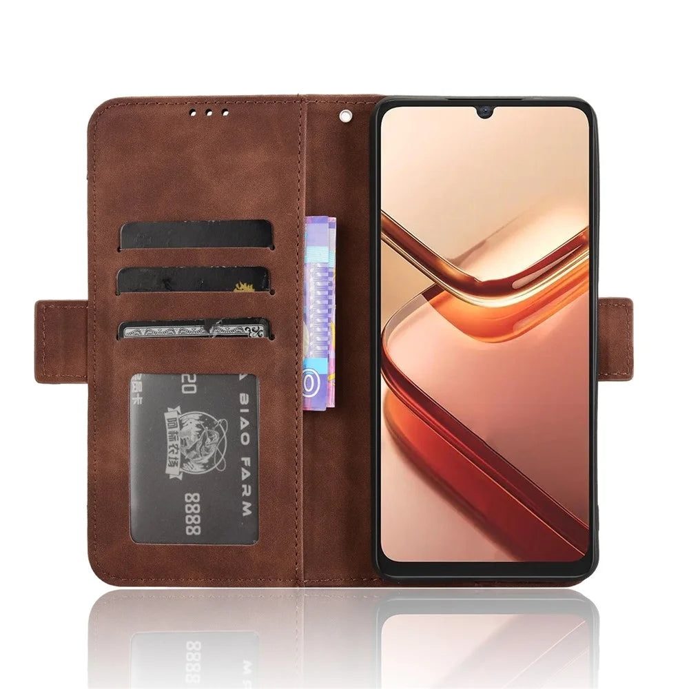 For Doogee Note 58 Pro  /  Note 58 Leather Case Phone Wallet Cover with Multiple Card Slots - Brown - 2