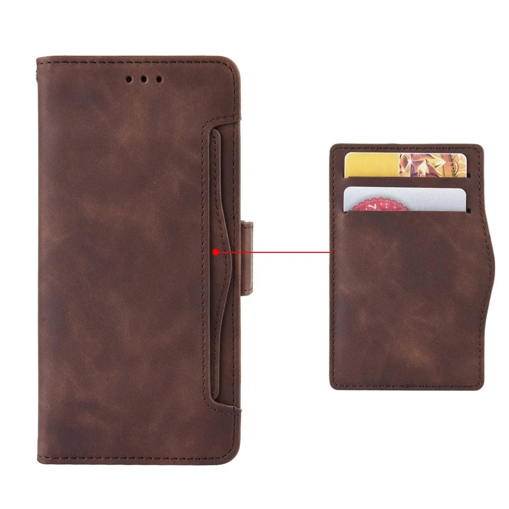 For Doogee Note 58 Pro  /  Note 58 Leather Case Phone Wallet Cover with Multiple Card Slots - Brown - 5