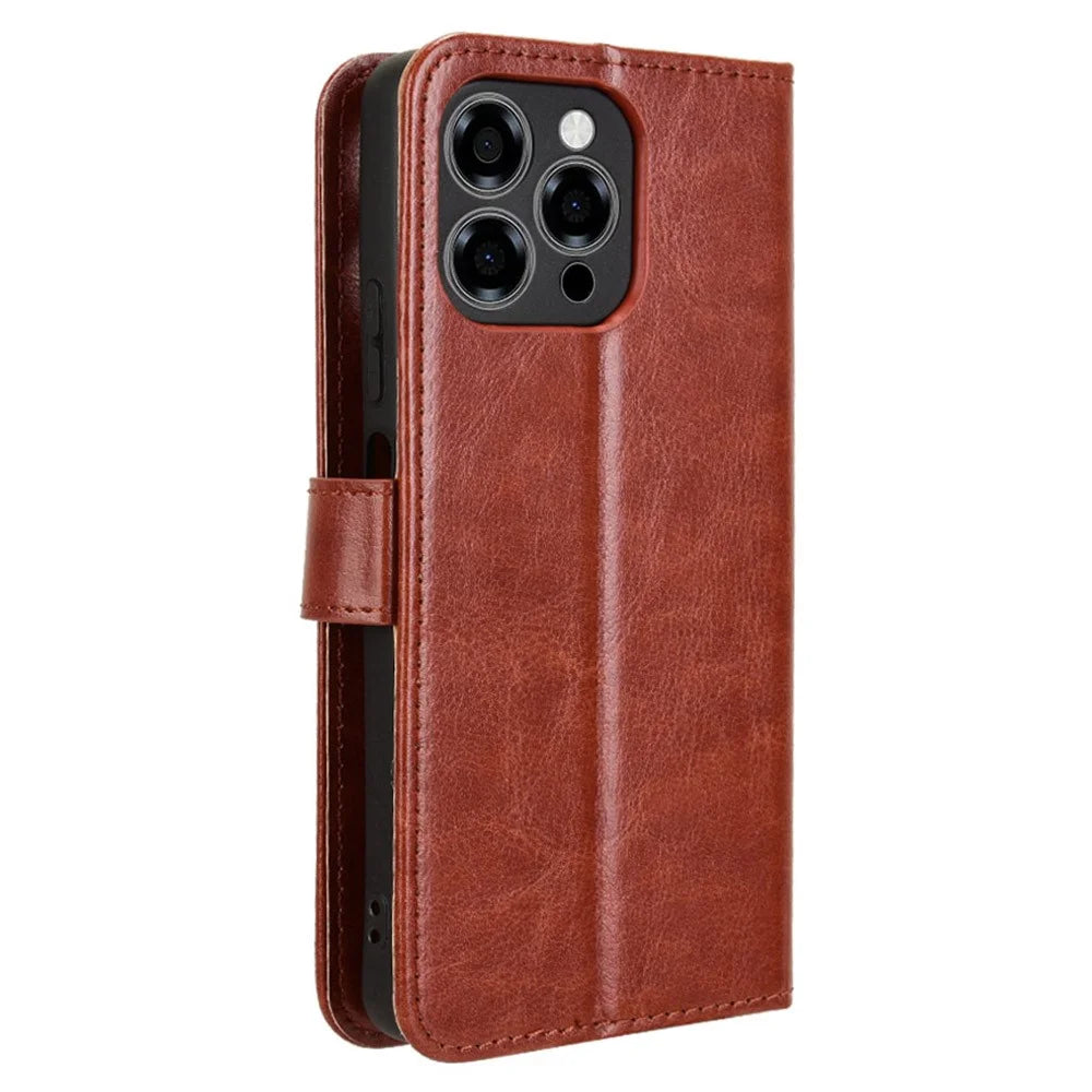For Doogee Note 58 Pro  /  Note 58 Case Crazy Horse Texture PU Leather Phone Wallet Cover - Brown - 7