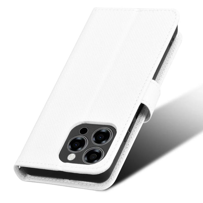 For Doogee Note 58 Pro  /  Note 58 Case PU Leather Diamond Texture Wallet Phone Cover - White - 6