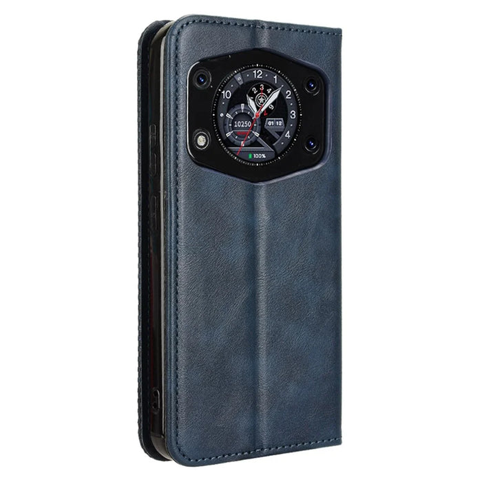 For Cubot A30 Case Wallet Stand Retro Texture Leather Phone Cover - Blue - 7