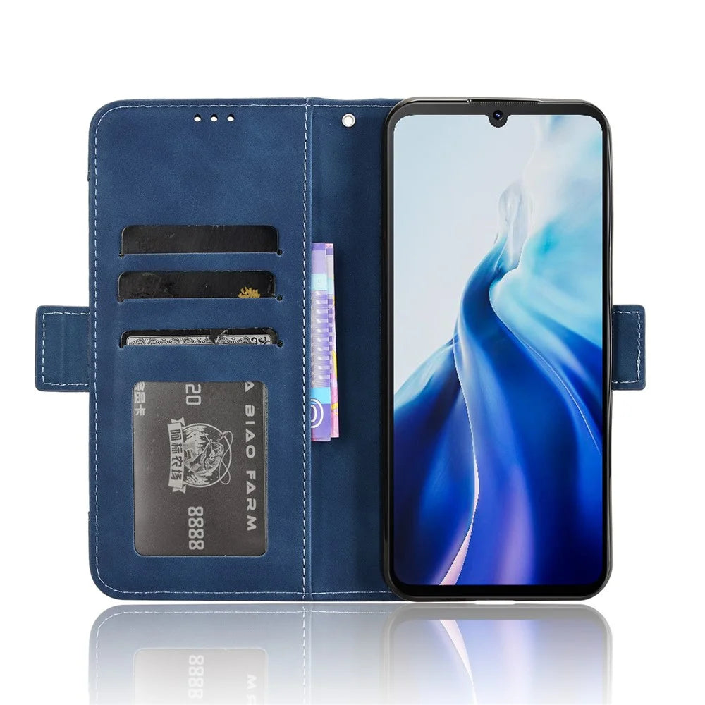 For Cubot A30 Leather Case Phone Wallet Cover with Multiple Card Slots - Blue - 2
