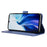 For Cubot A30 Case PU Leather Diamond Texture Wallet Phone Cover - Blue - 3