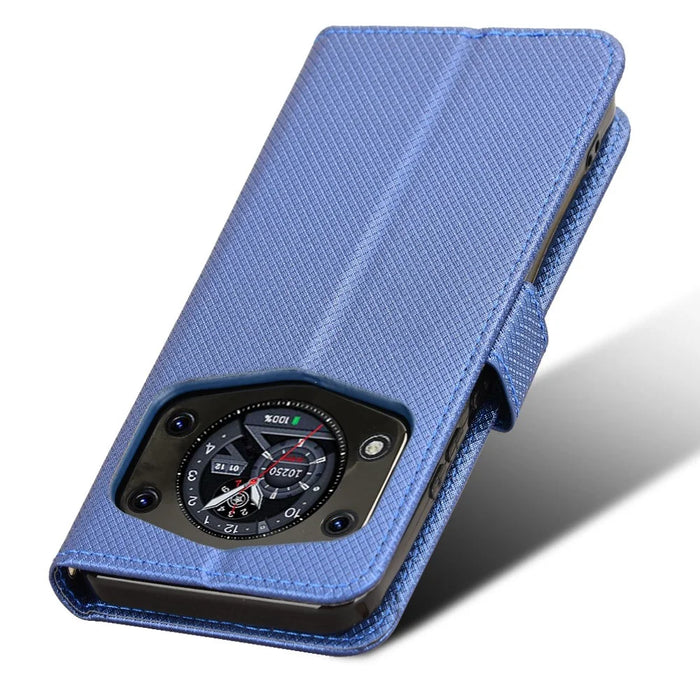 For Cubot A30 Case PU Leather Diamond Texture Wallet Phone Cover - Blue - 6