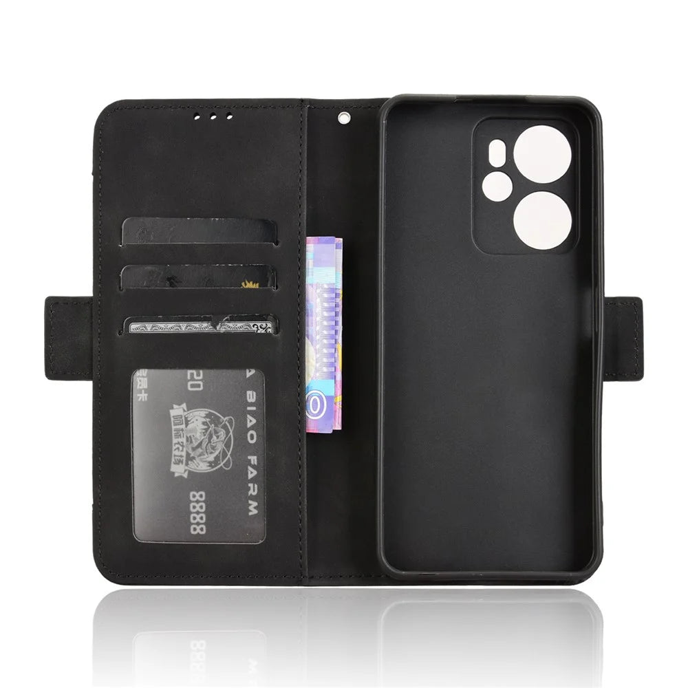For Blackview Oscal Tiger 13 Leather Case Phone Wallet Cover with Multiple Card Slots - Black - 4