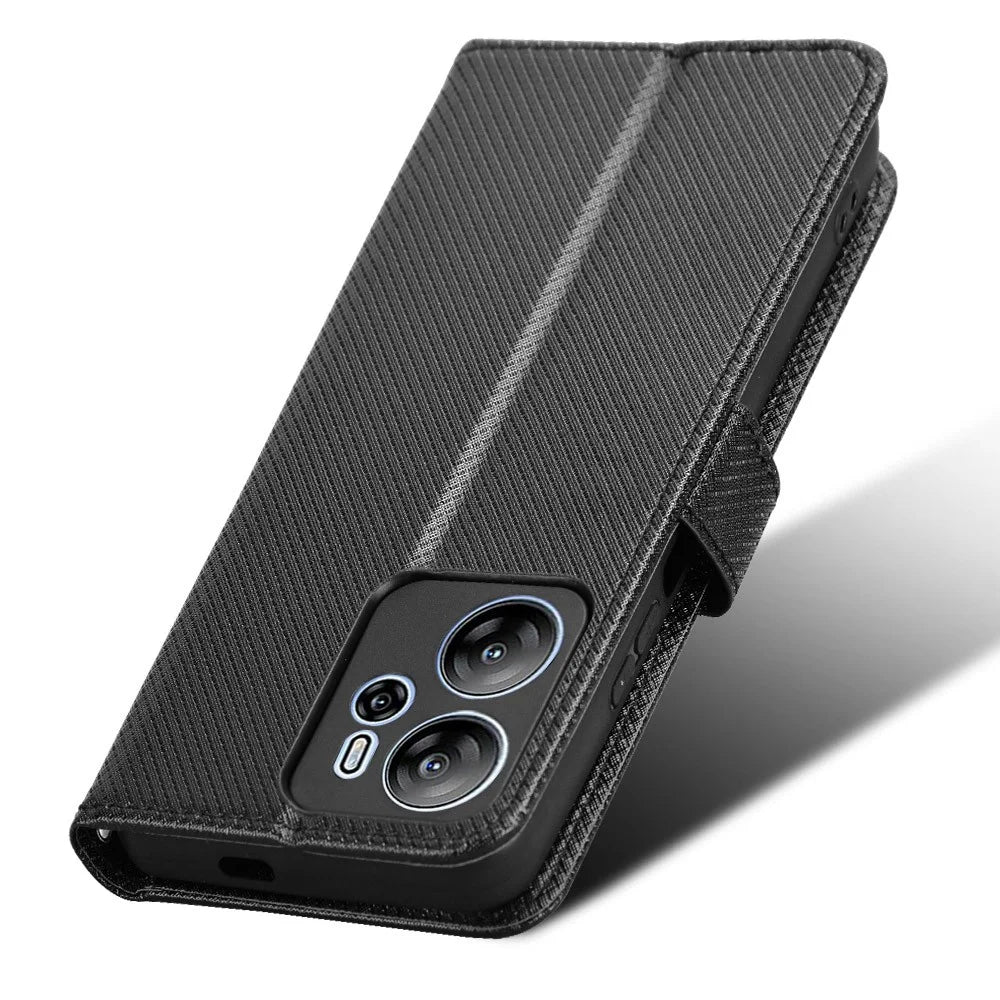 For Blackview Oscal Tiger 13 Case PU Leather Diamond Texture Wallet Phone Cover - Black - 6