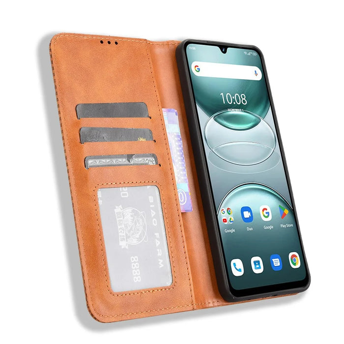 Leather Case For Umidigi G100  /  G100 5G  /  G100A Wallet Stand Retro Texture Phone Cover - Brown - 2