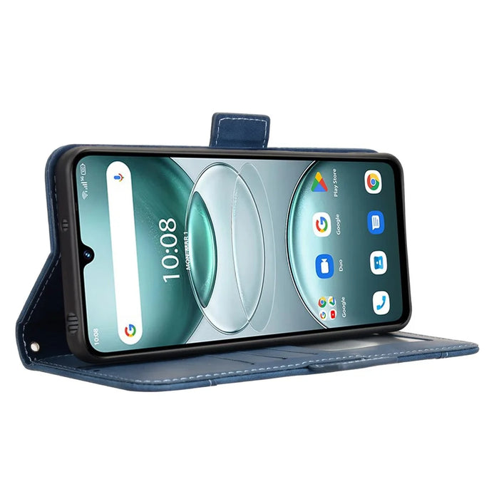 Leather Case For Umidigi G100  /  G100 5G  /  G100A Phone Wallet Cover with Multiple Card Slots - Blue - 3