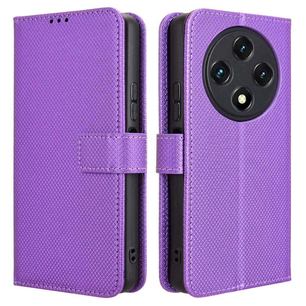 PU Leather Case For Umidigi G100  /  G100 5G  /  G100A Diamond Texture Wallet Phone Cover - Purple - 1