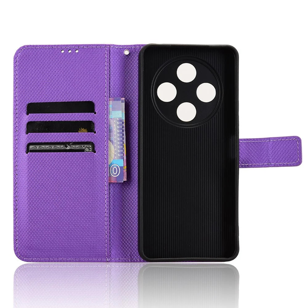 PU Leather Case For Umidigi G100  /  G100 5G  /  G100A Diamond Texture Wallet Phone Cover - Purple - 4